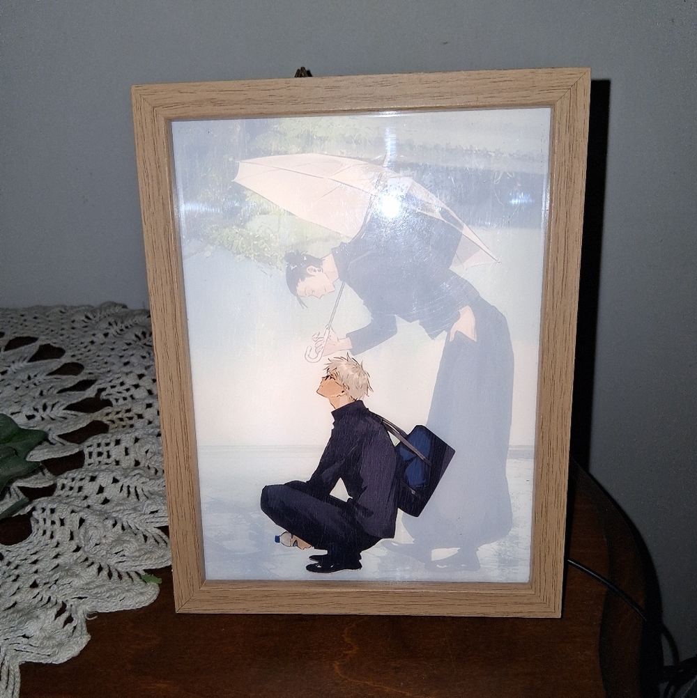 Framed Anime Art with Wooden Frame